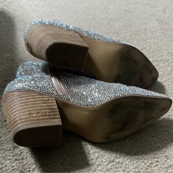 Matisse Glitter Ankle Boots in Rose Pink Gold - Picture 3 of 5